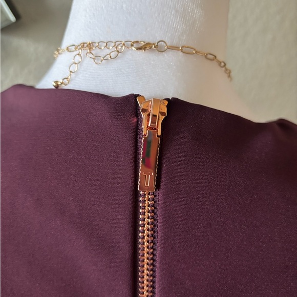 Ted Baker Plum Midi Dress with Belted Waist - Picture 4 of 6